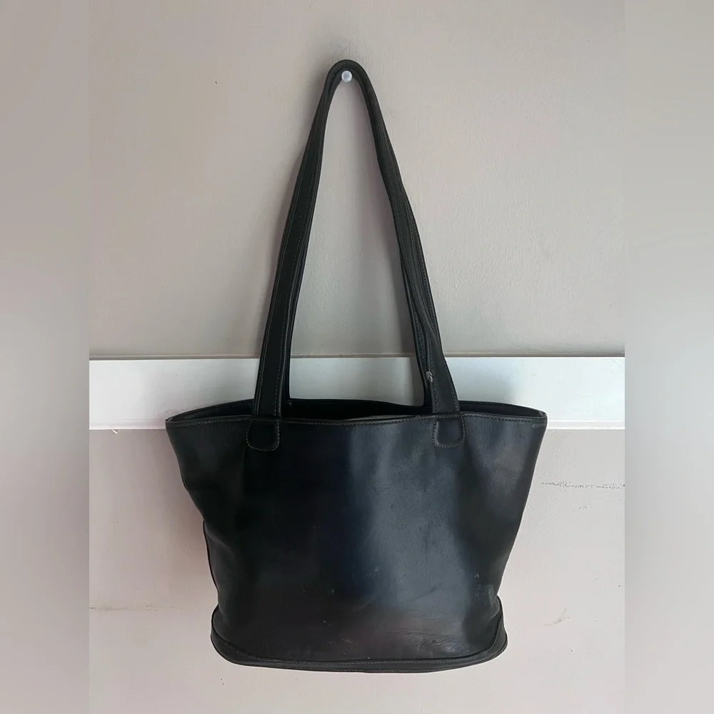 Coach Black Leather Tote Bag